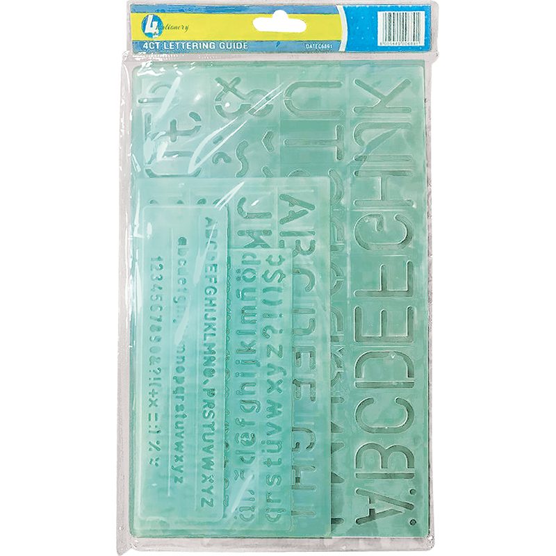 TECHNICAL DRAWING LETTERING GUIDE/ STENCIL SET 4 PIECE SE